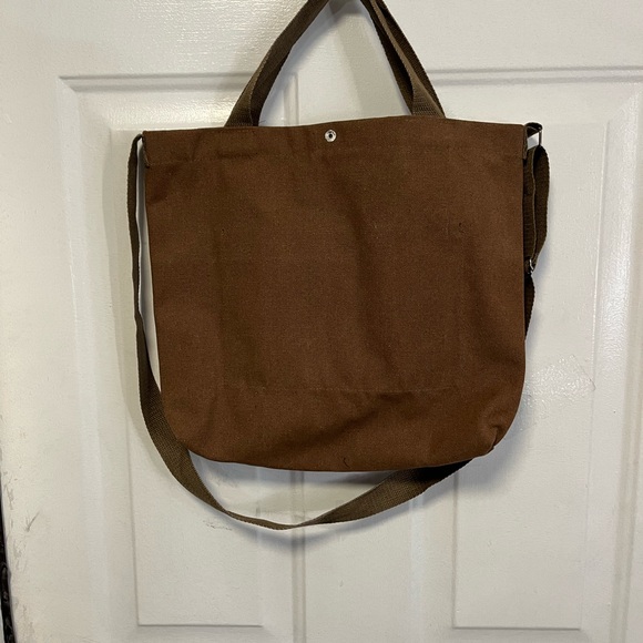 Brown Canvas Messenger Bag NWOT - Picture 2 of 4